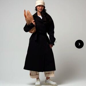 Classic Black Trench Coat with Belt